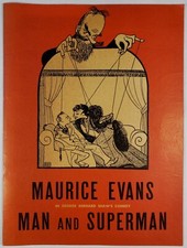 1949 MAN AND SUPERMAN Shaw MAURICE EVANS théâtre playbill et programme OHIO