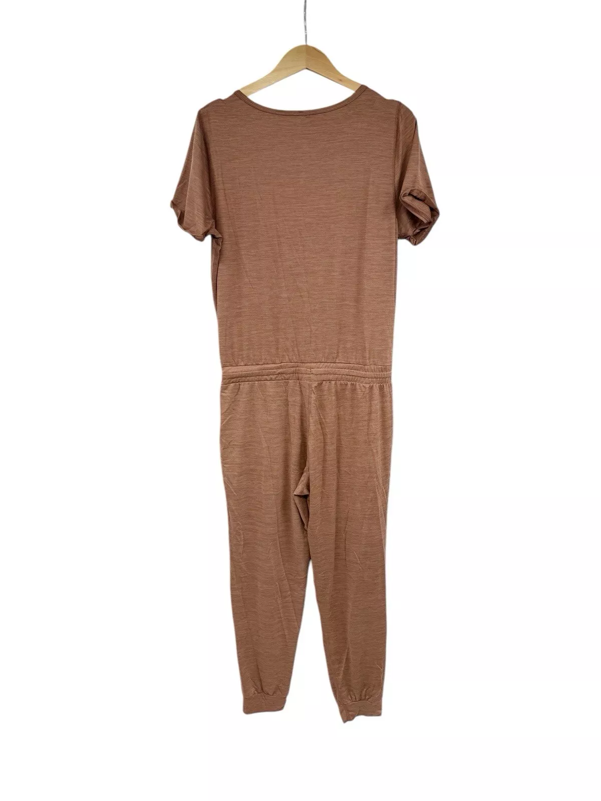 vuori all day jumpsuit terracotta heather short sleeve 