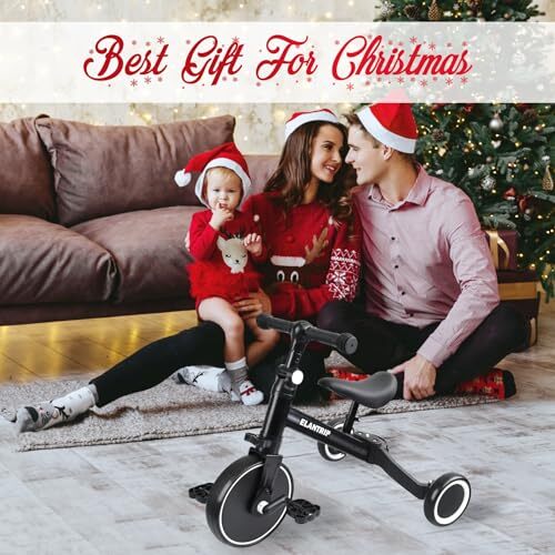  5 in 1 Balance Bike for 1 to 3 Years Old Kids,Toddler Kids Tricycle Black