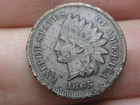 1865 Bronze Indian Head Cent Penny- Fancy 5, XF Details