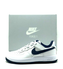 NEW Pre-School Kids Nike Air Force 1 Low Easy On PS White/Navy FN0237 104   