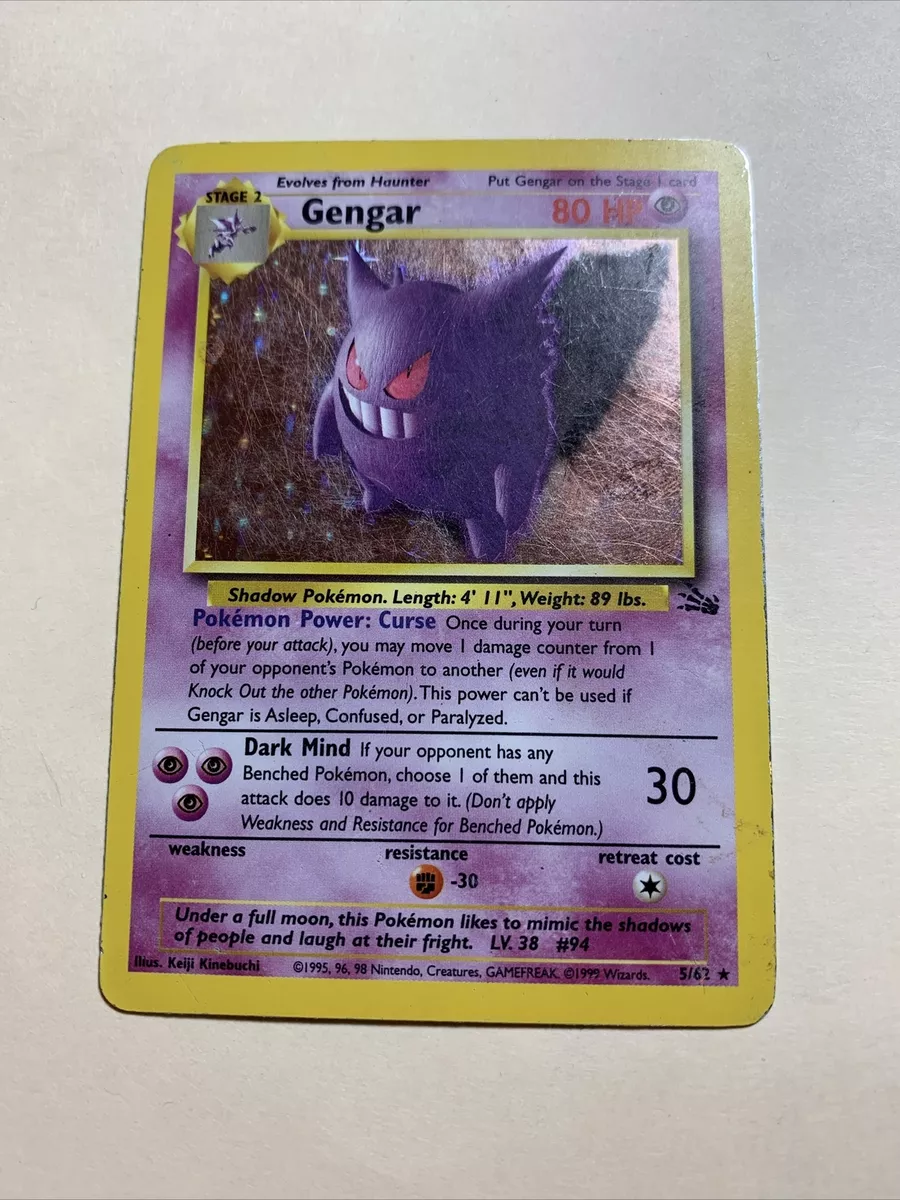 Gengar Holo - Fossil Pokémon card 5/62