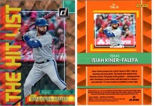 ⚾2022 Donruss Texas Rangers Isiah Kiner-Falefa The Hit List Diamond 002/999⚾