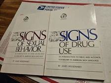 Lot of 2 Sign Language ASL: Signs of Sexual Behavior + Signs of Drug Use