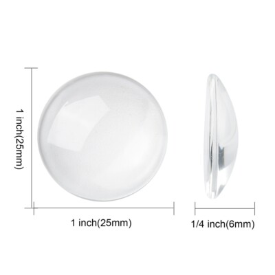 Transparent Klarglas Flach Rückseite Cabochons gewölbt für Foto Anhänger Einstellungen