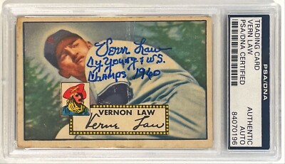1952 Topps Vern Vernon Law Pittsburgh Pirates Signed Auto Card #81