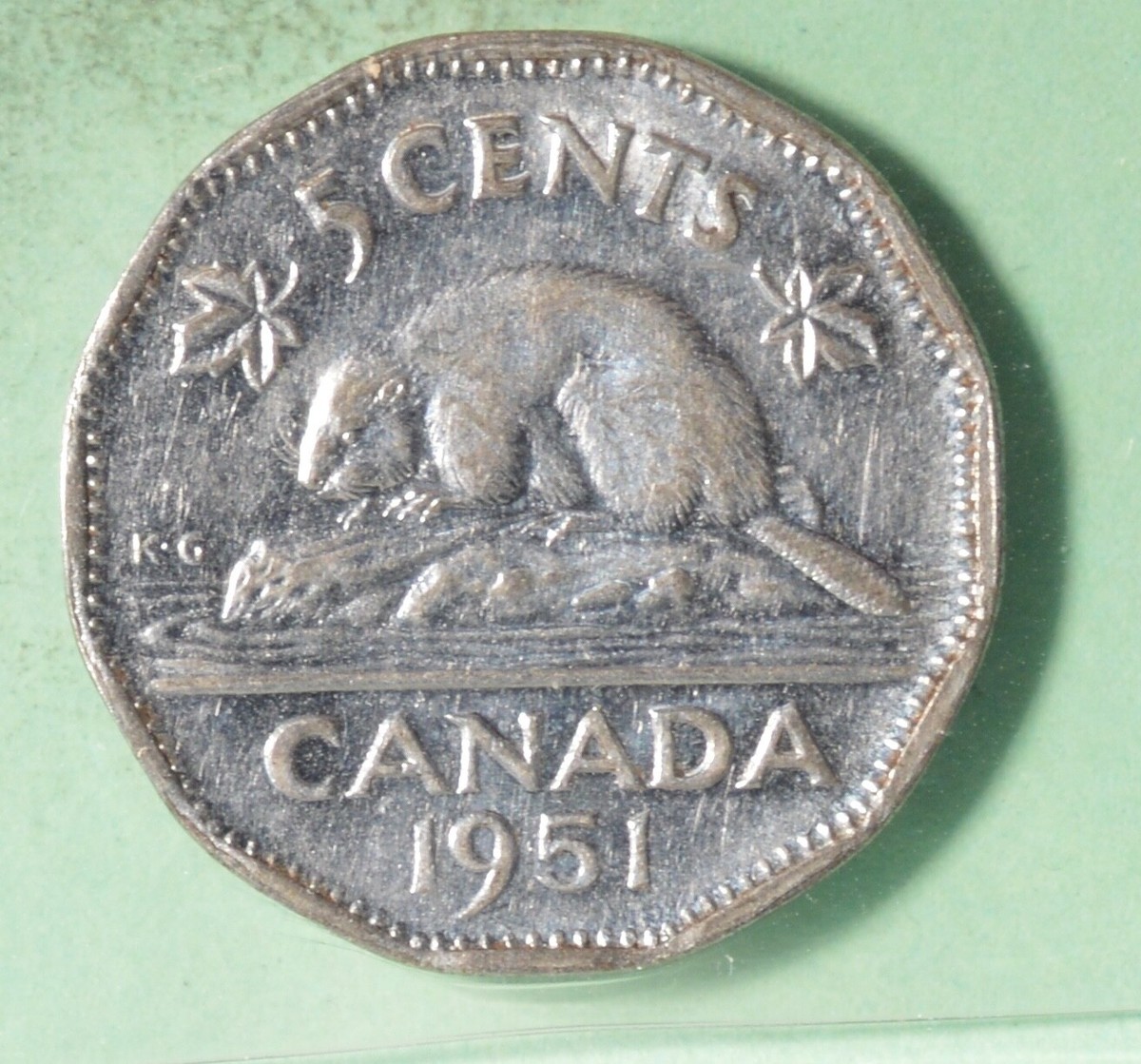 1951 Canada Five Cents - RARE HIGH RELIEF - Graded - ICCS VF-30