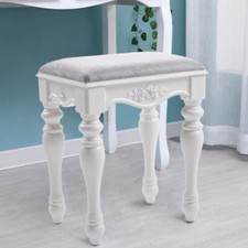 French Vintage Footstool Dressing Table Stool Bedroom Makeup Chair Piano Seat