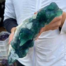 5.5lb NATURAL Green Cube FLUORITE Quartz Crystal Cluster Mineral Specimen