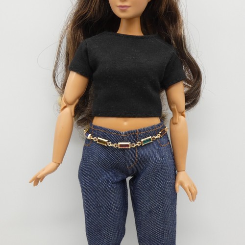 Integrity Toys Poupée Barbie Taille Ceinture Chaîne Dorée Multicolore Rectangle Perles Verre - Photo 9/19