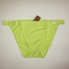 PINK Victoria Secret Seamless High Leg String Bikini Panty M L XL Light Green