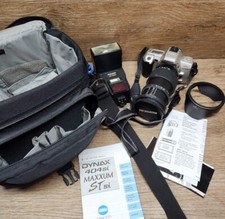 Minolta Dynax 404si 35mm Film Camera and PROMASTER AF 28-200mm Zoom Lens Working
