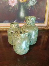 Chris Ford Signed Pottery Unique Green Vase
