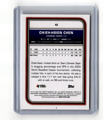Chieh-Hsien Chen 2023 Topps World Baseball Classic #43 Foil