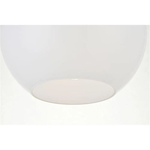 Living District Baxter 1-Light Metal & Glass Flush Mount in Chrome/Frosted White - Picture 4 of 5