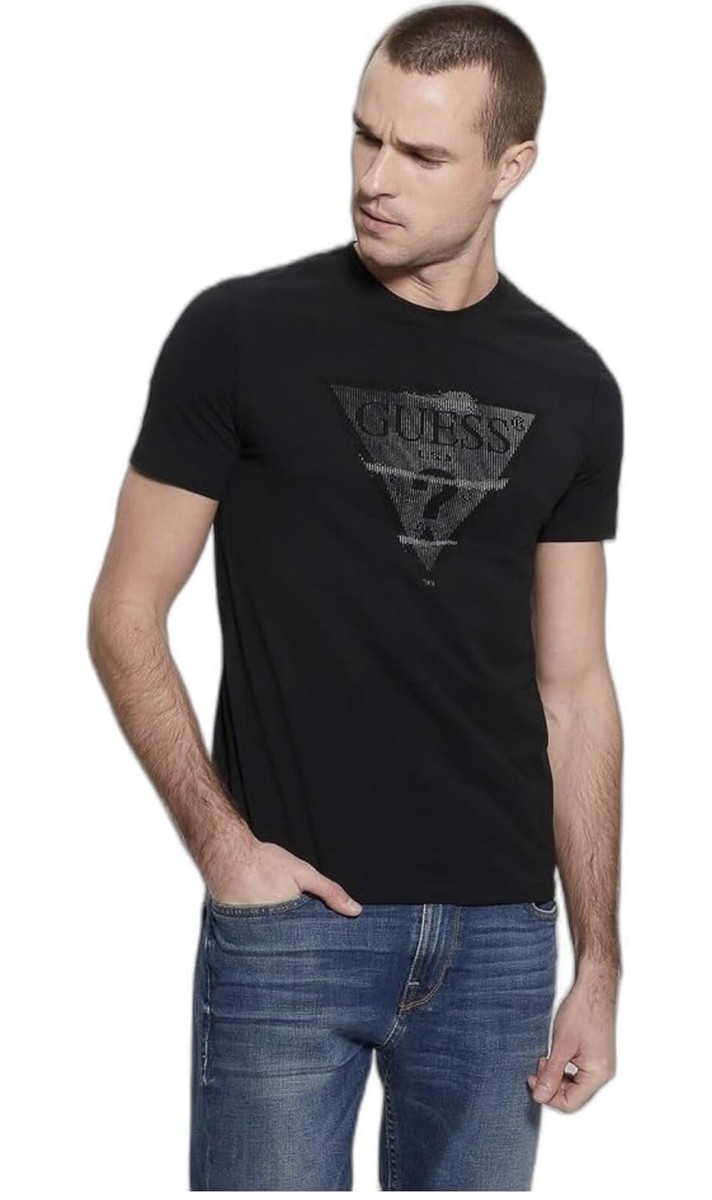 Maglia Uomo Guess A Maniche Corte Con Taschino – Ecologico In Misto Lino – Stile Casual Chic
