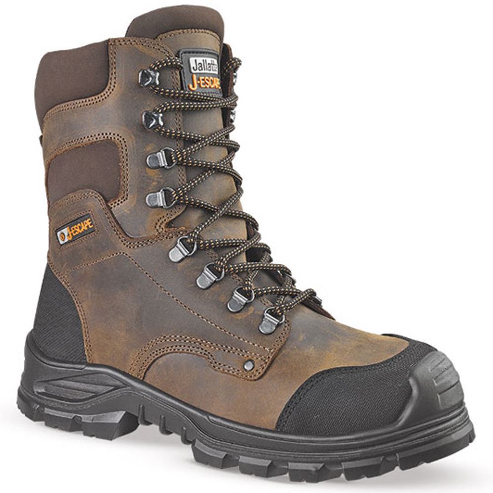 Jalfir Jallatte Jalsequoia Brown Leather Hi Leg Steel Toe Mens