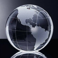 High Quality Crystal Globe Paperweight 3.2" - Includes Gift Box - Top USA Seller