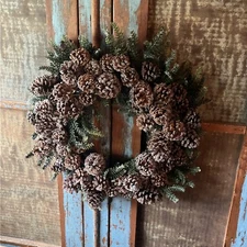 OH SO SHABBY Chic 22” -24” Farmhouse Wreath Home & GARDEN Door Decor
