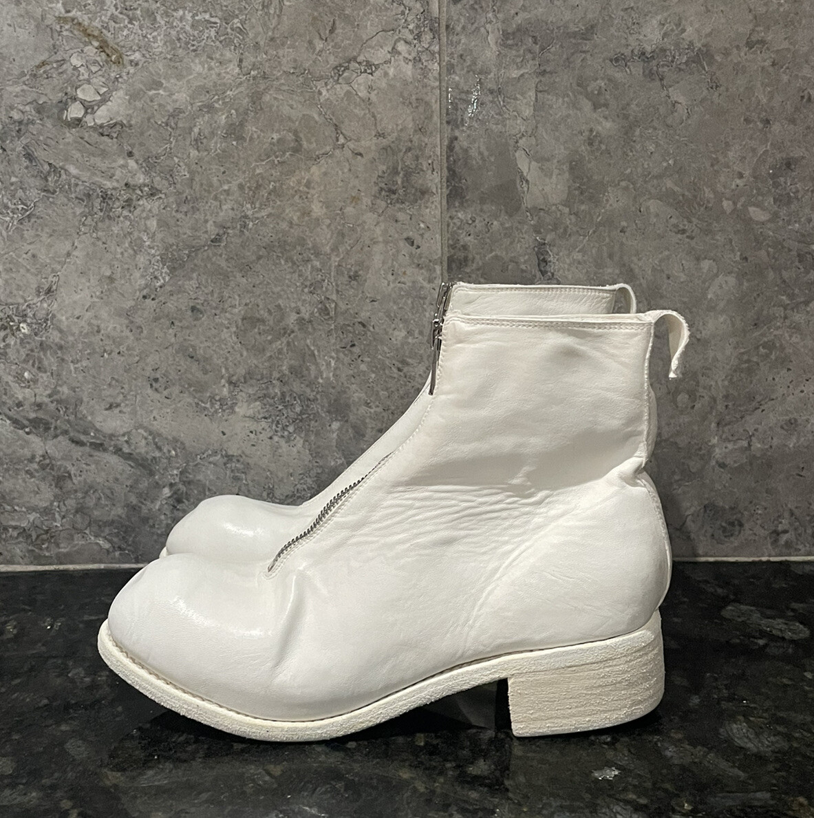 GUIDI Women's PL1 Front Zip Soft Horse Full Grain Leather Ankle