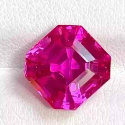 Natural 11 Ct Pink Sapphire Asscher Cut  AGL Certified Loose Rare Gemstone