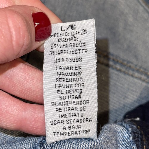 Ci Sono Girls Jean Jacket Size Large Distressed Denim Patches 90s Y2K EUC - Picture 11 of 11