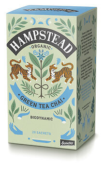 Hampstead Tea  6x Organic Green Tea Chai  Tea 40g