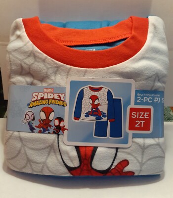 Marvel Spidey & Friends 2T Boys 2pc PJ Pajama Set Spider NEW