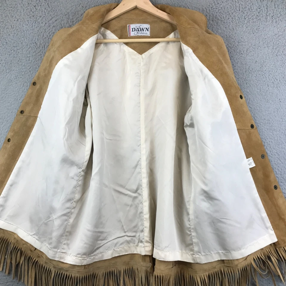 Vintage Dawn Fashions Suede Leather Fringe Jacket 60’s Hippy Size M - Image 3 of 4