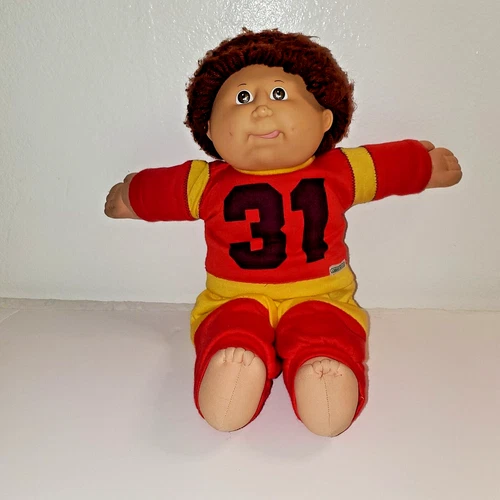 Vintage 1982 Cabbage Patch Boy Doll Tongue Out Brown Hair Eyes Light Skin 17in