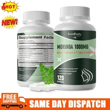 Moringa Oleifera Leaf Organic Extract Capsules Serving 100% Pure 120/240/480Caps