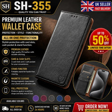Genuine Leather Case For iPhone 12 Pro Max 13 Mini 14 15 16 17 Cover Wallet Slot