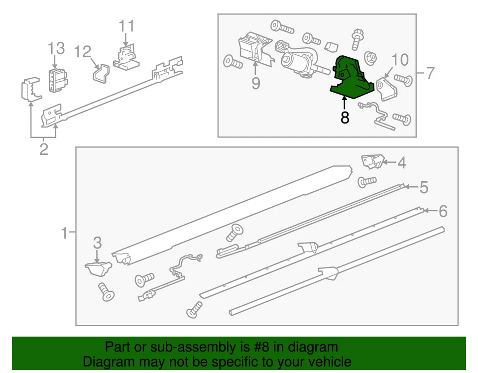 Soporte de paso de asistencia lateral del conductor GM 22935835 genuino Foto 2 de 3