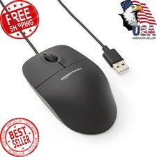 Amazon Basics USB Wired Mouse Black 1-Pack