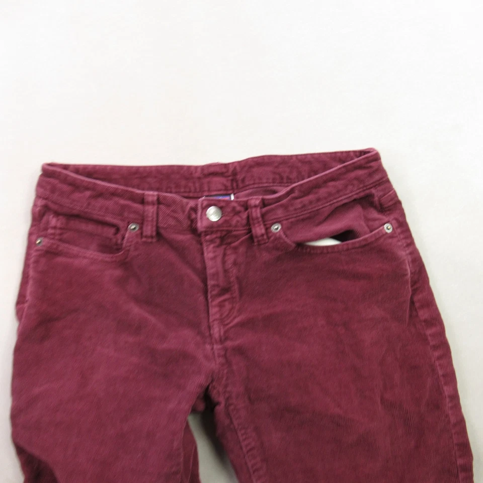Pantalones de mezclilla Patagonia para mujer 28 bolsillos de pierna recta al aire libre pana borgoña Foto 2 de 4