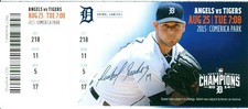 2015 Tigers vs Angels Ticket: Albert Pujols 554th & James McCann HR/Jered Weaver