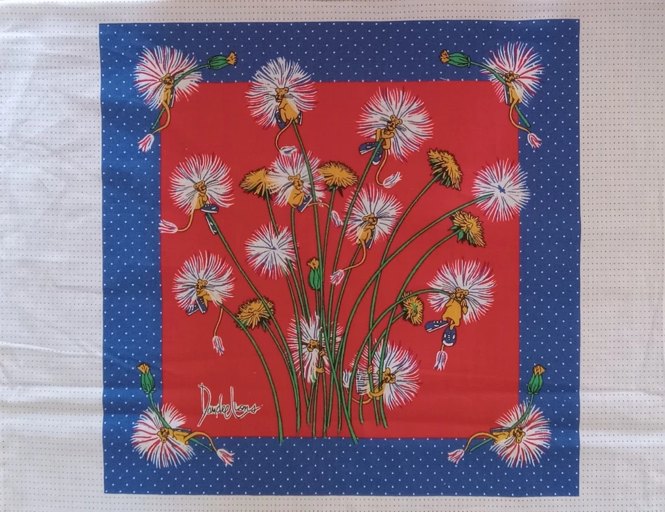 De colección~Melenas Org~"Dandee Lions con Zapatillas Azules"~Panel de Tela de Algodón~ 15.75"x15.5" Foto 2 de 3