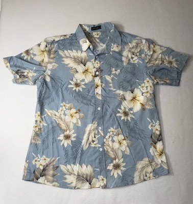 Mcedar Blue Size XL  Hawaiian Short Sleeve  Hawiian  Floral Print