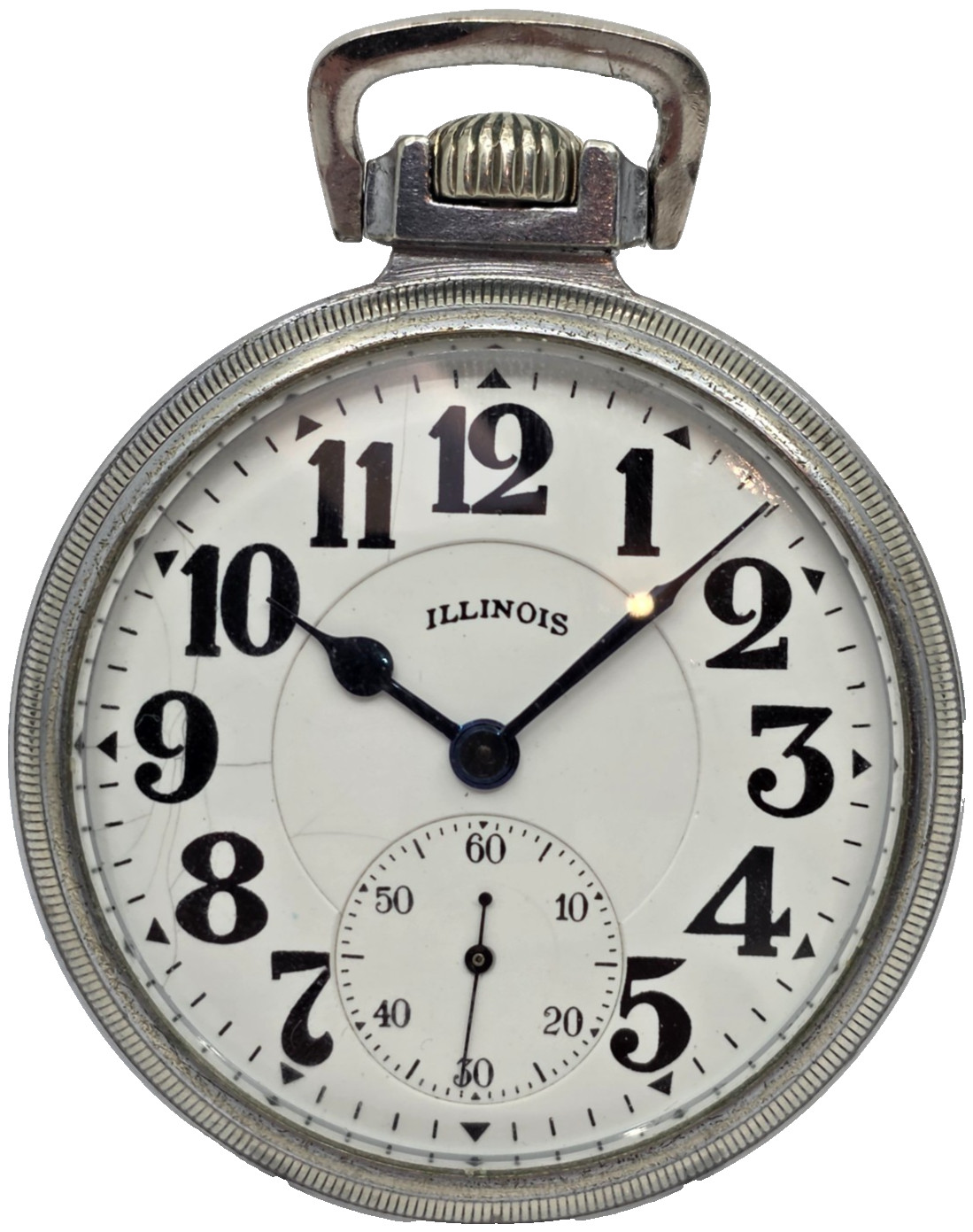 1925 Illinois Sangamo Special 23j Unmarked 60 Hour Railroad Pocket Watch