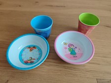 Sigikid Kinder- Geschirr 2x Müsli/Suppenteller + 2 X Becher