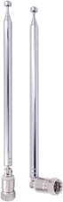 Fancasee 2-Pack FM Radio Antenna Telescopic 75 Ohm Screw F Type Male Silver 