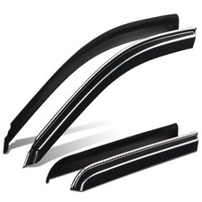 Fit 14-19 Silverado Sierra Crew Cab 4-Piece 3M Tape On Wind Rain Window Visors