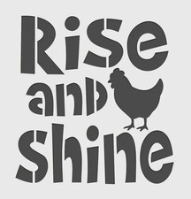 Rise  Shine Inspirational Quote Wall Art Reusable Stencil - StencilAir