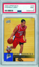 PSA 9 STEPHEN CURRY 2009 UPPER DECK #234 ROOKIE CARD RC MINT STEPH WARRIORS. rookie card picture