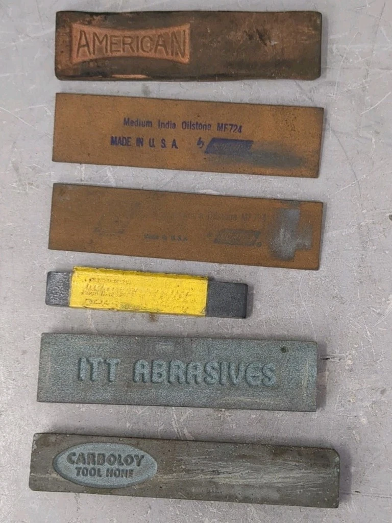 Lot Sharpening Stones Norton Carboroy American India Hone Knife Tool Mix