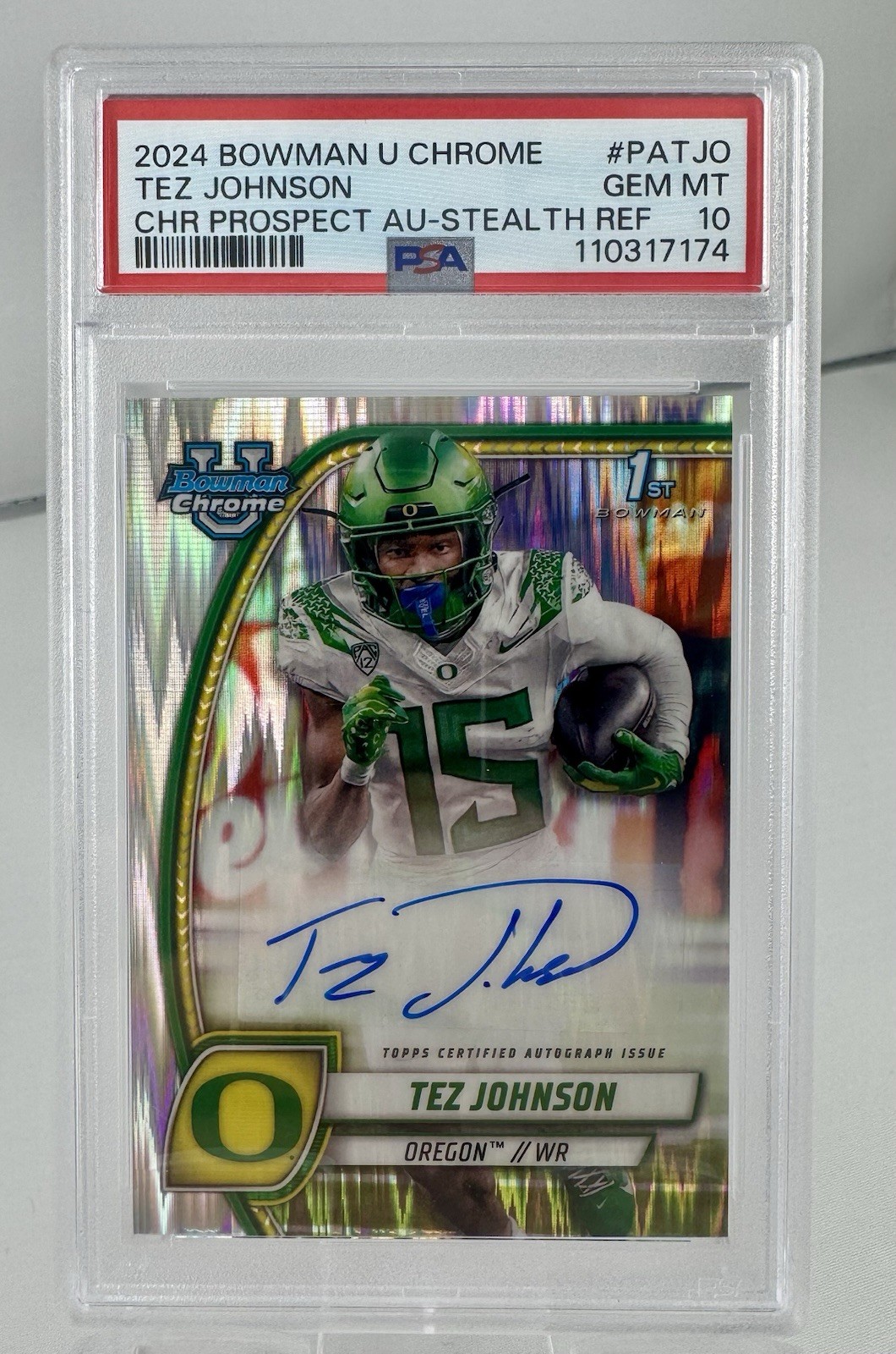 2024 Bowman U Chrome Tez Johnson Bowman Auto Refractor PSA 10 Gem Mint Oregon
