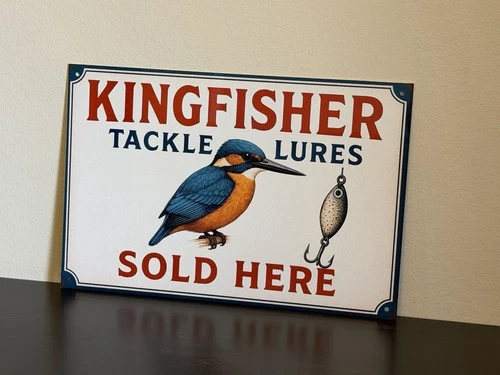 Kingfisher Tackle Lures Sales Vintage Style Metal Sign Advertising