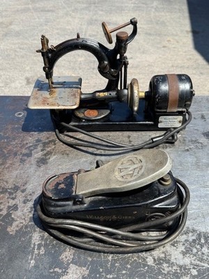 Working Antique 1800's Willcox & Gibbs Sewing Machine With Motor
