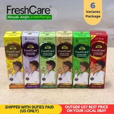 FRESHCARE 6x 10ml Aromatherapy Roll-On Oil - Relaxing Scented Variants