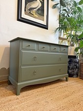 Stag Chest Of Drawers Green 4 Over Two Mcm Vintage Dovetail Joints